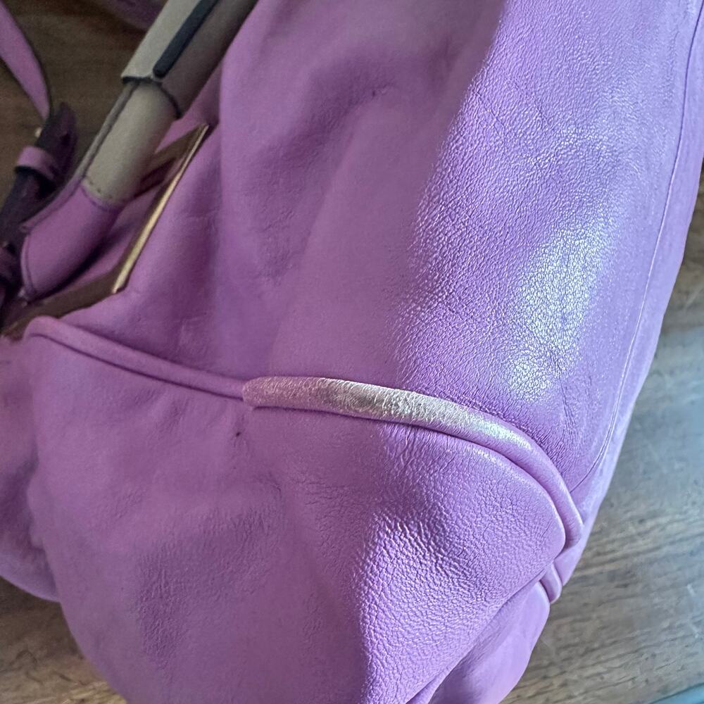 Vintage Chloe Ethel Purple Leather 2 Way Satchel - Picture 12 of 14